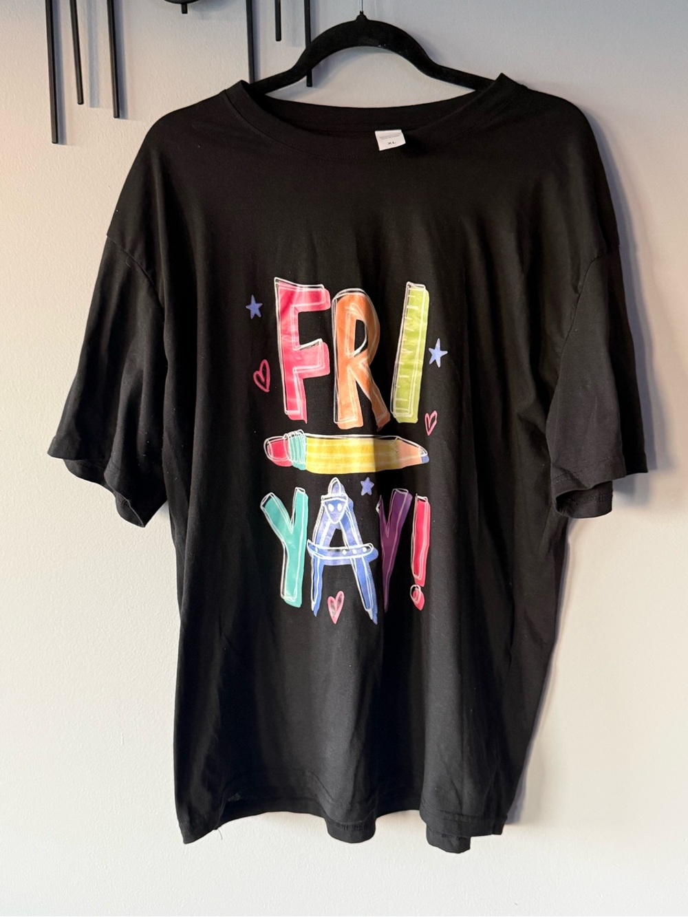 Black Short Sleeve Graphic Tee - "FRI-YAY!"